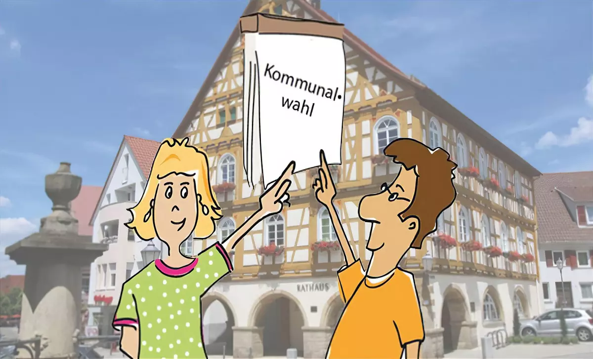 Die Kommunalwahlen einfach erklärt. Grafik: LpB BW Die Kommunalwahlen einfach erklärt. Grafik: LpB BW